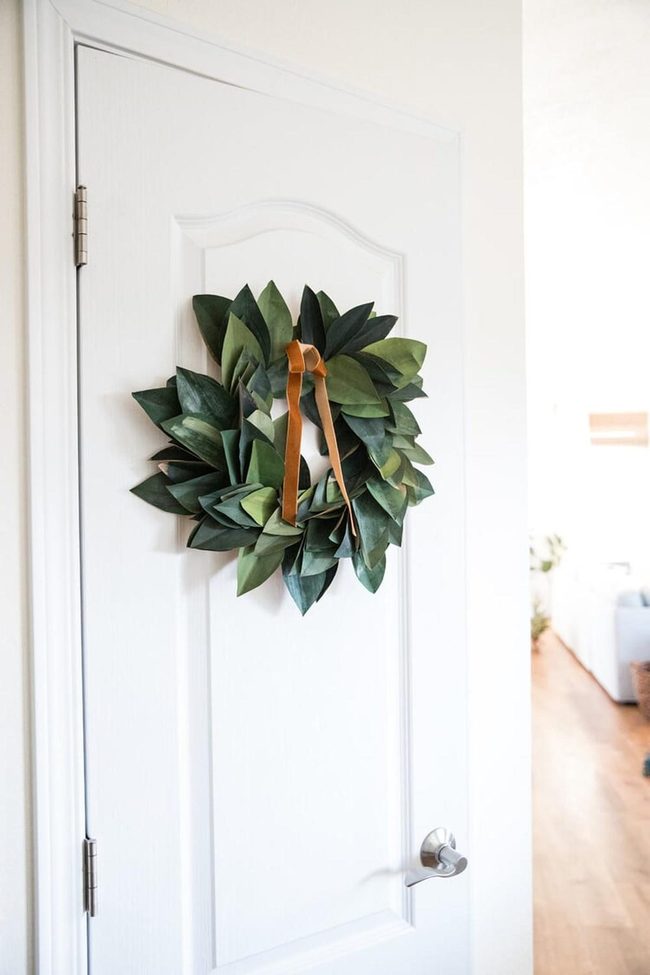 Layered Green Wrapping Paper Wreaths