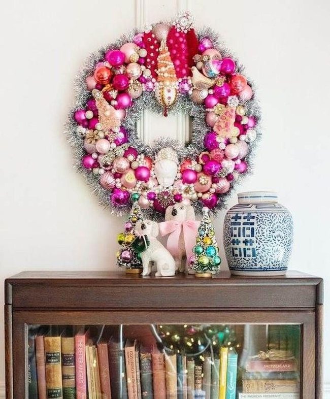 Pink And Silver Festive Wreath
