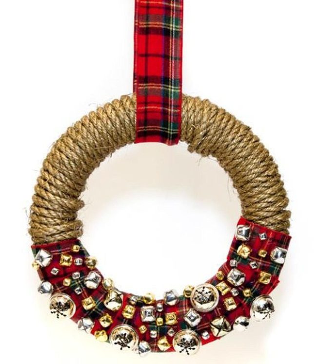 Gold And Silver Jingle Bell Wreath