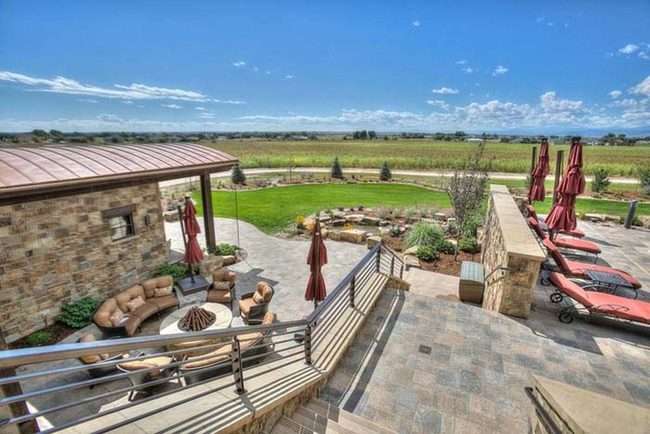 Multicolor Stained Stone Patio