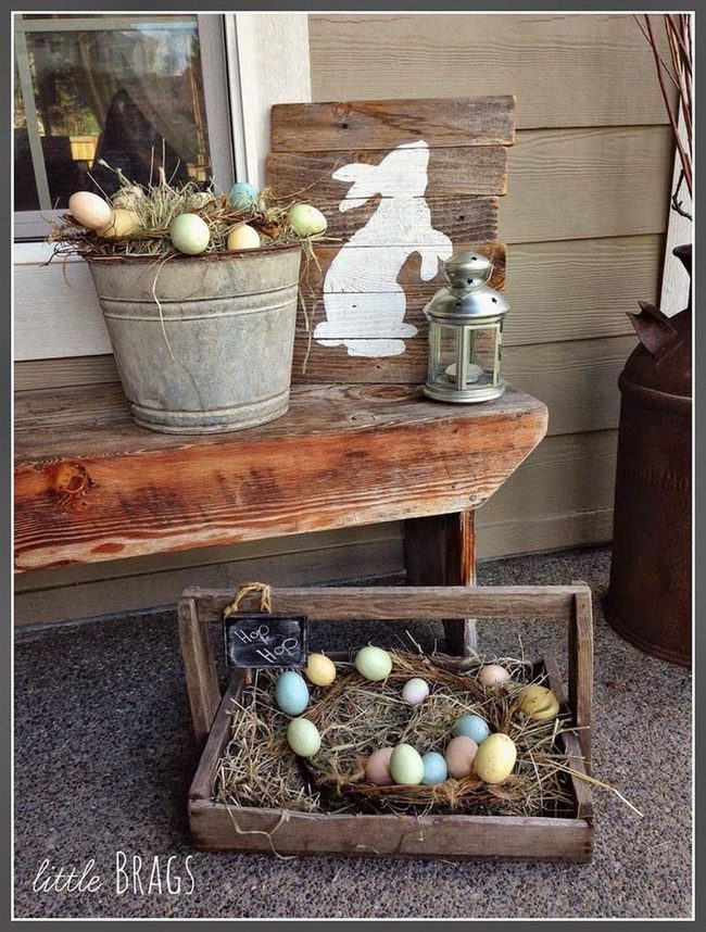 Pastel Eggs Spring Porch