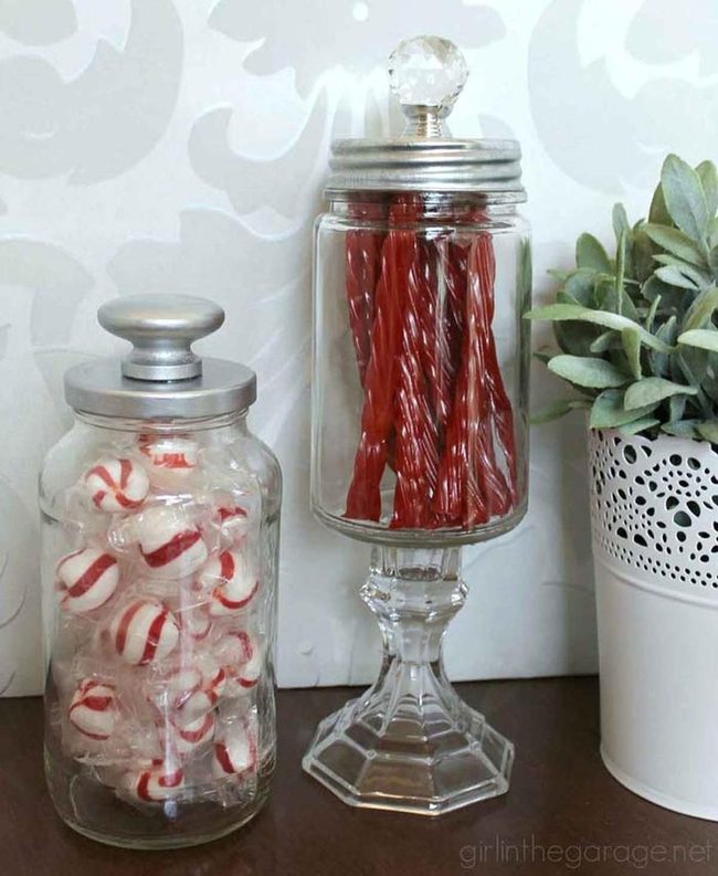 Brass Knob Glass Jars