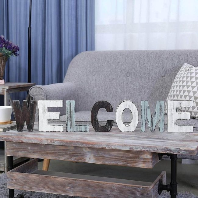 Weathered Wood Welcome Letters