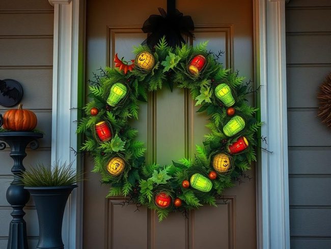 Googly Eyes Monster Wreath Halloween