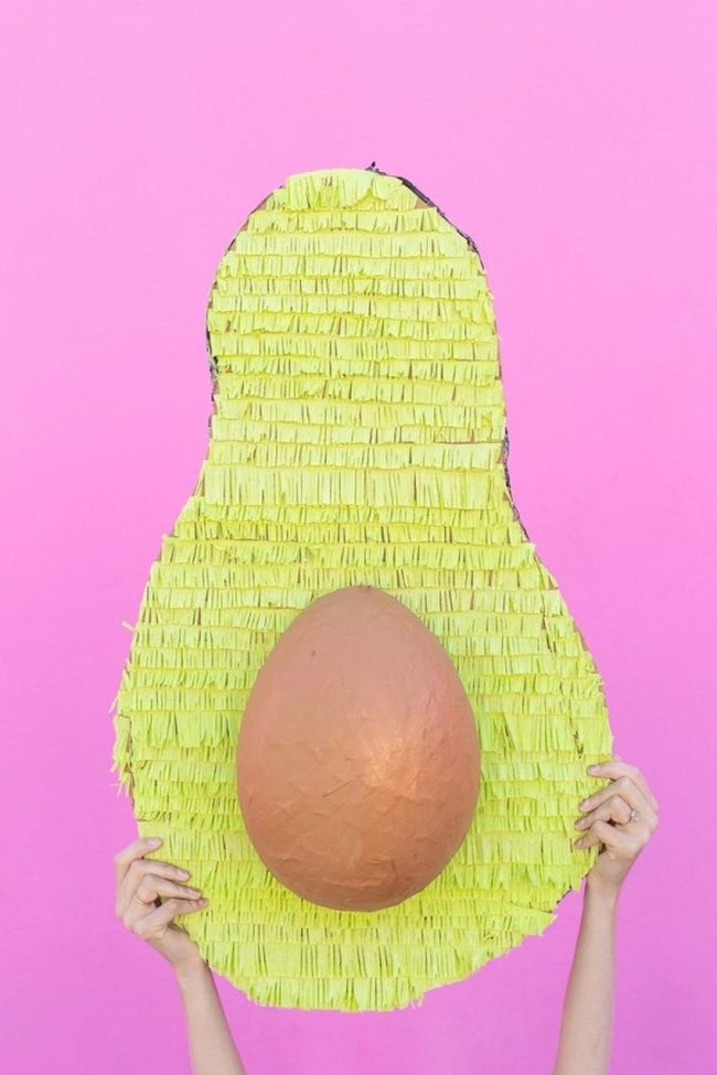Yellow Fringe Avocado Piñata