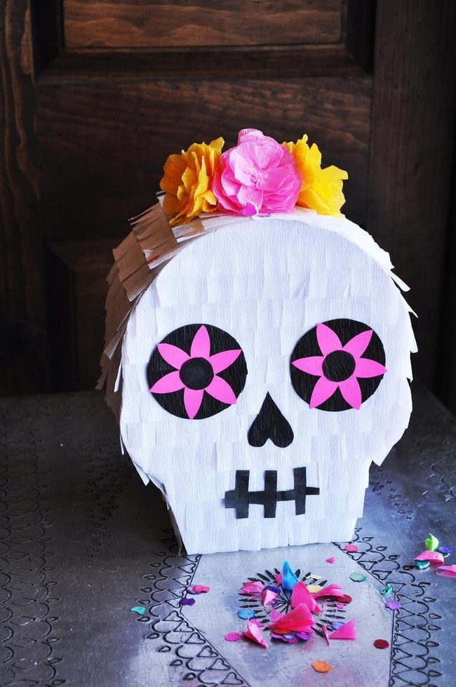 Layered Pink Petals Skull