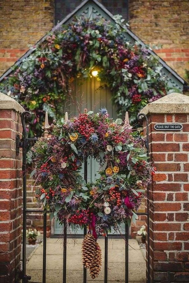 Green Purple Berry Wreath