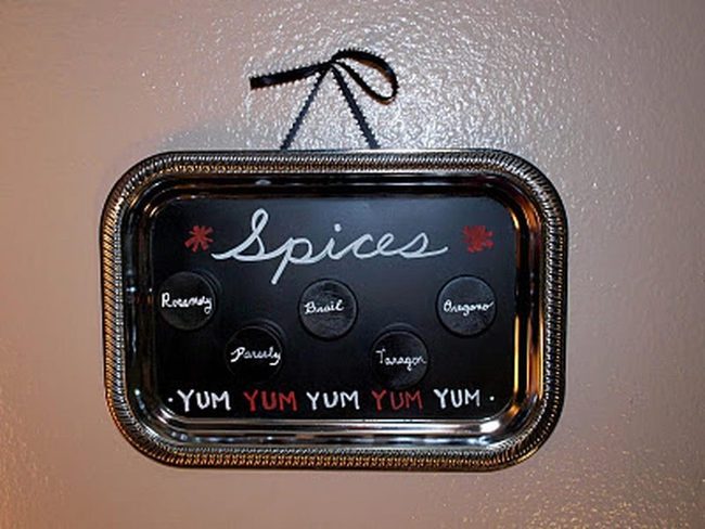 Silver Spice Jar Wall Organizer