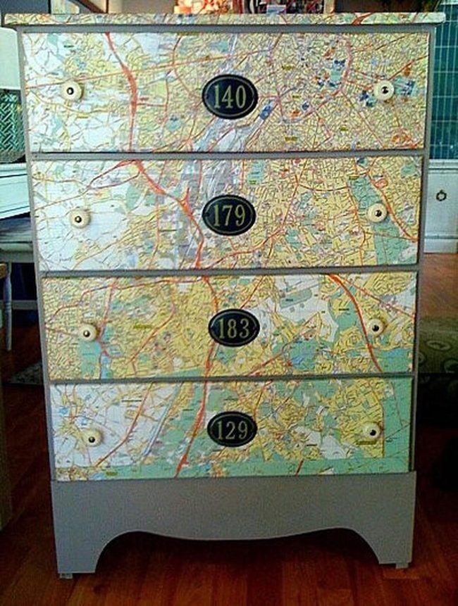 Numbered Map Drawer Chest