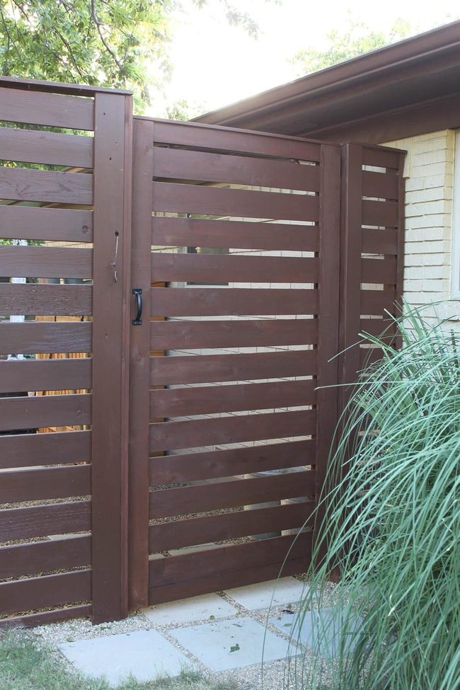 Dark Wood Garden Gate Privacy