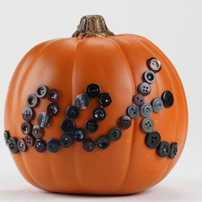 Orange Pumpkin With Button Message
