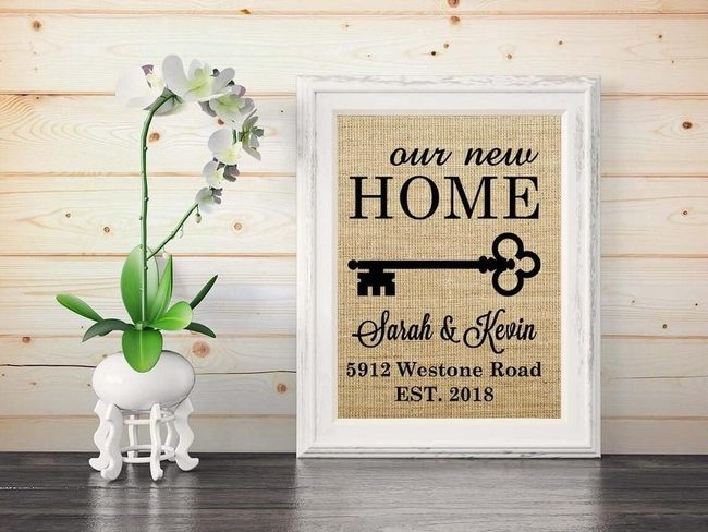 Handcrafted Burlap Home Sign