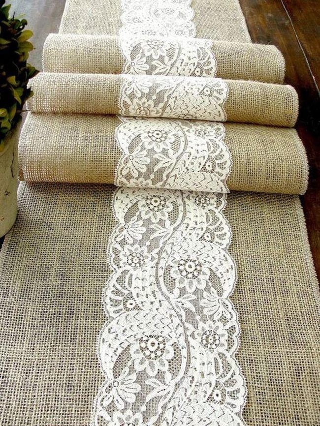 Cream Lace Over Burlap