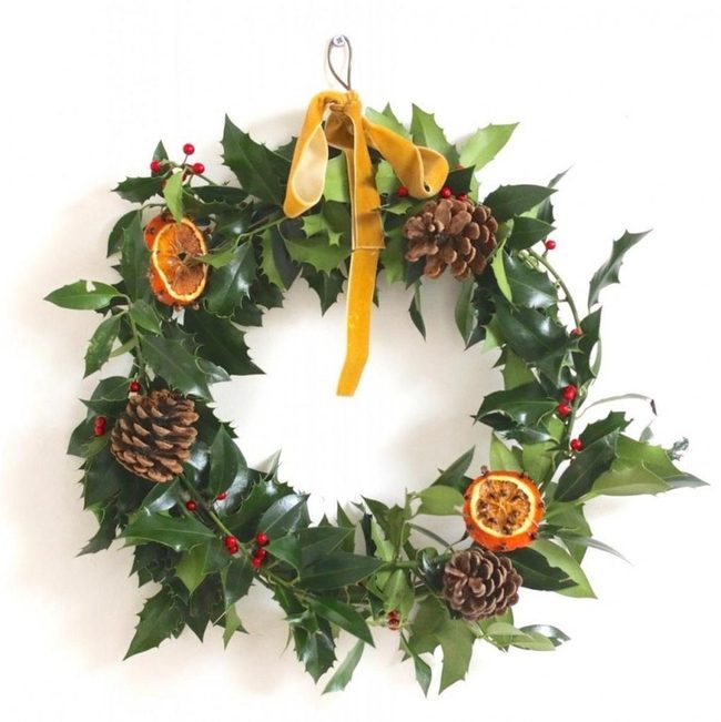 Holly Red Berries Winter Wreath