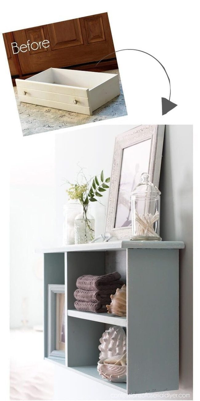 Weathered Wood Divided Display