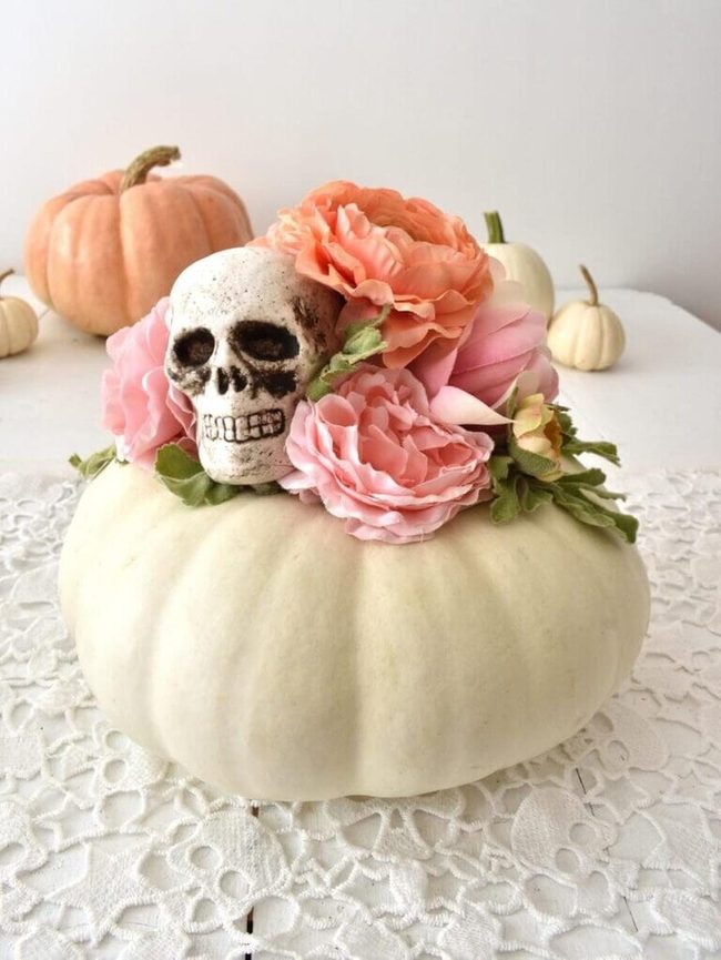 Melting Wax Pumpkin Centerpiece
