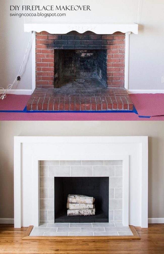 Reclaimed Wood Fireplace Statement