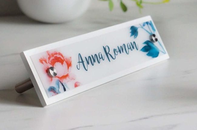 Frosted Acrylic Personalized Desk Nameplate