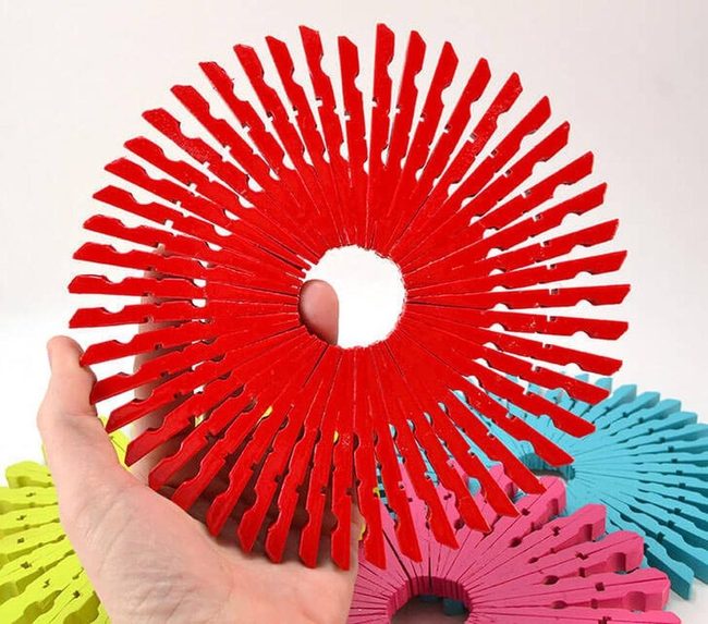 Clothespins Pop Into Geometric Art