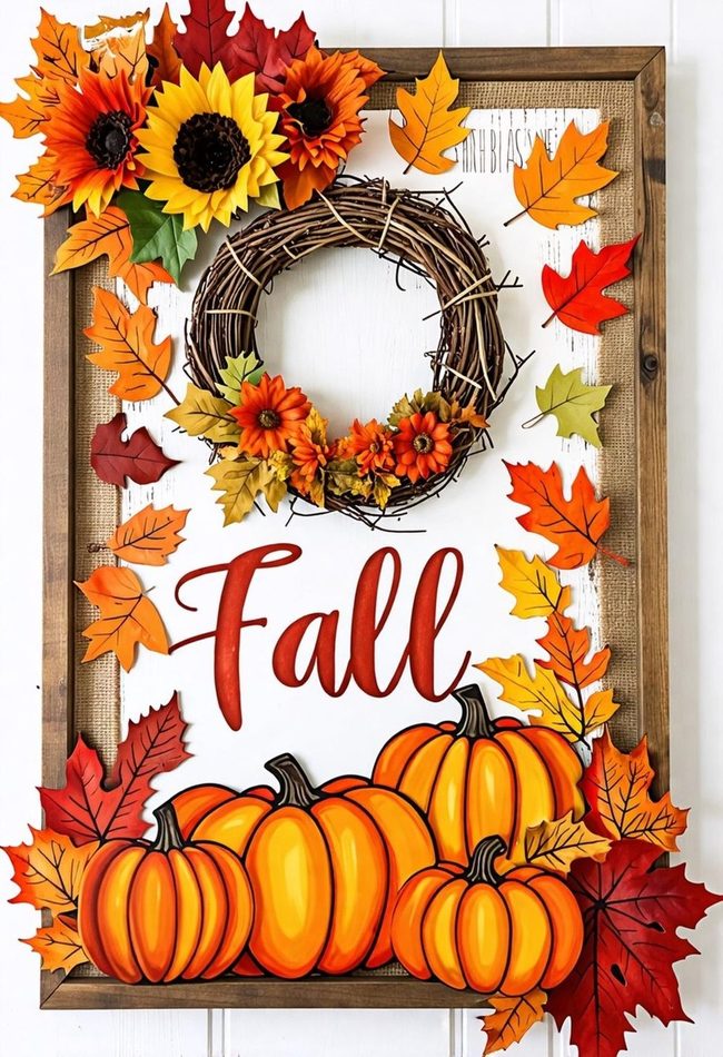 Autumn Orange Leaves Wall