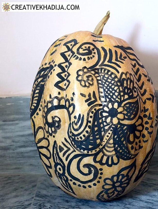 Ornate Henna Pumpkin Art