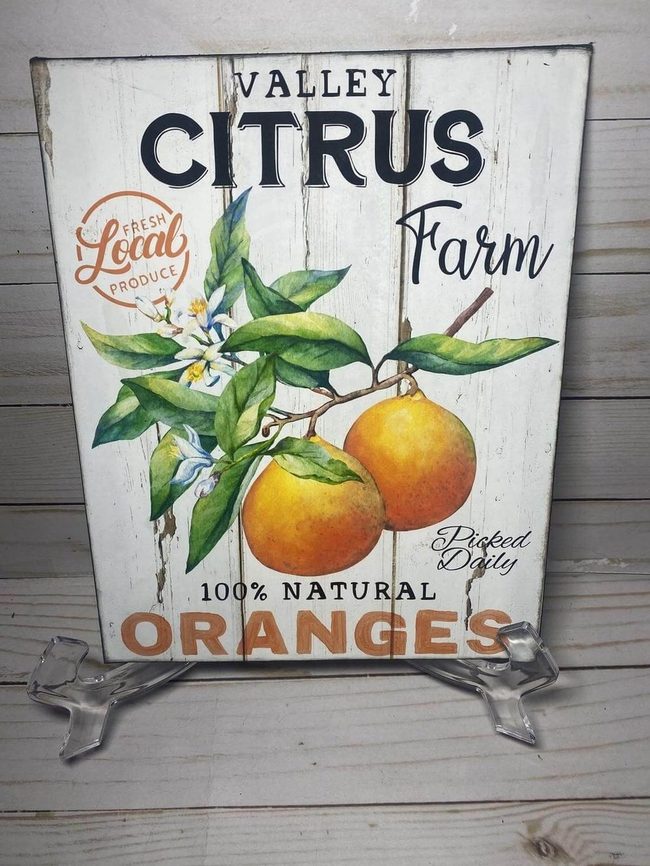 Distressed Orange Farmstand Kitchen Sign