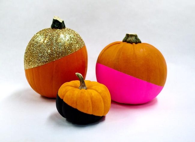 Geometric Pumpkins With Glitter Shimmer