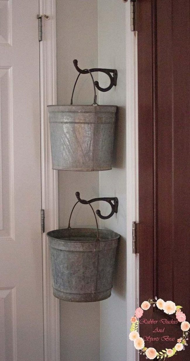 Metal Buckets Wall Storage