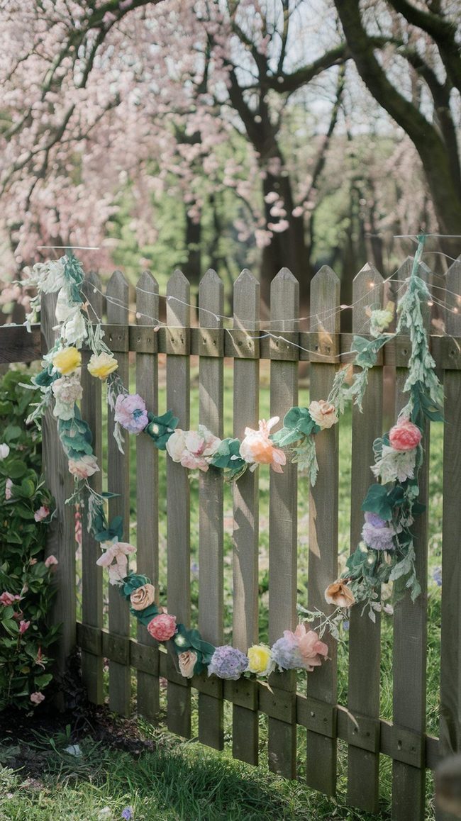 Pastel Flower Fence Garlands
