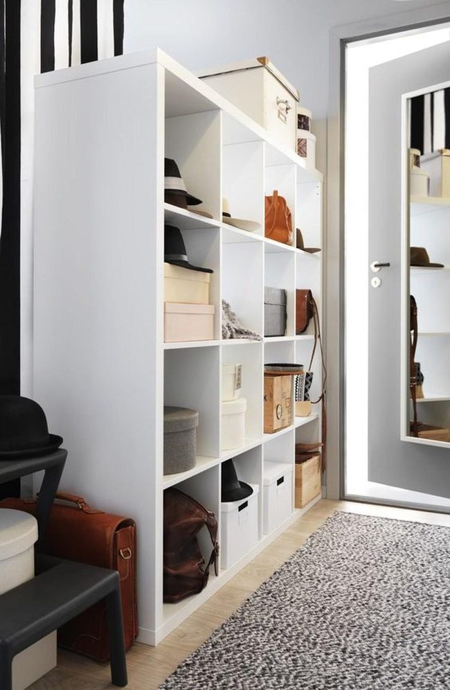 White Shelves, Organized Storage Space