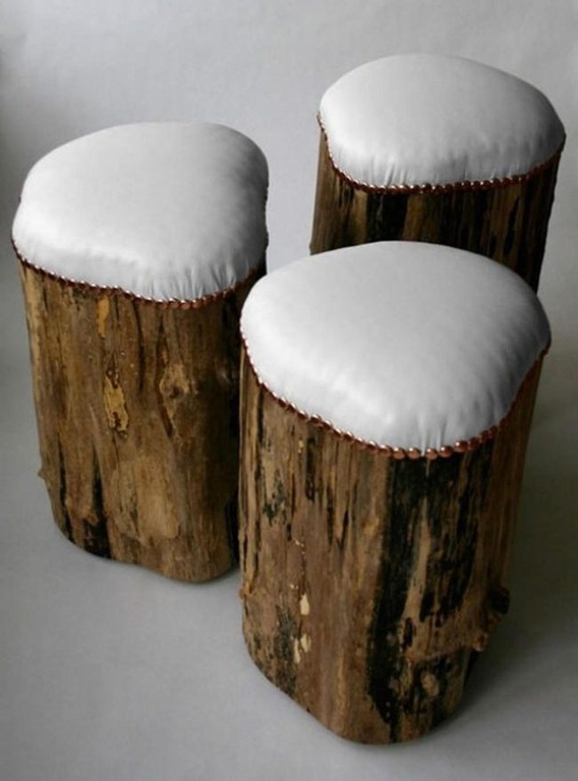 White Seats Raw Wood Stumps