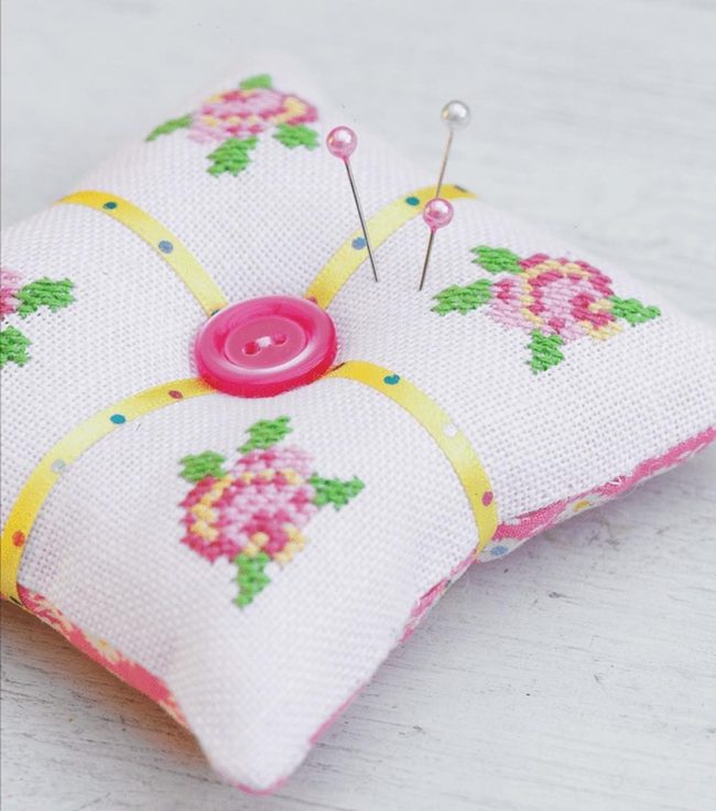 Pink Stitched Craft Pillow