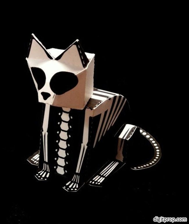 Black And White Paper Cat