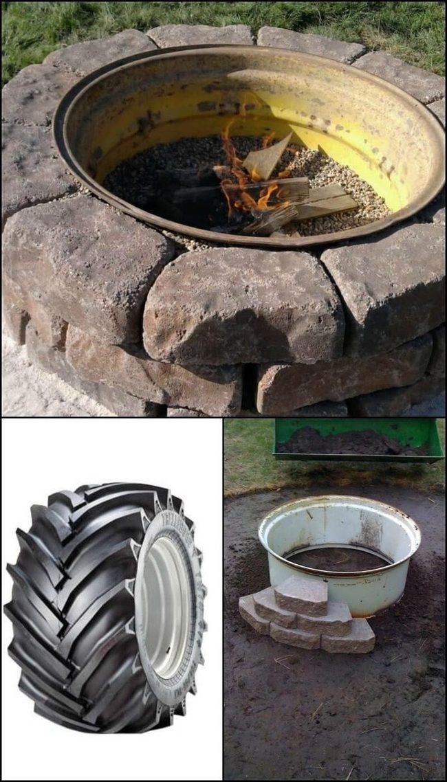 Reclaimed Tire Fire Pit Circle