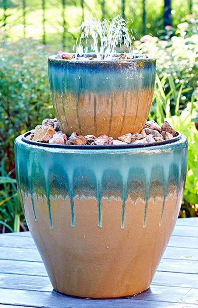 Cascading Ceramic Pot Fountain