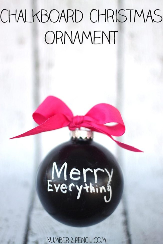 Pink Ribbon Chalkboard Ornaments