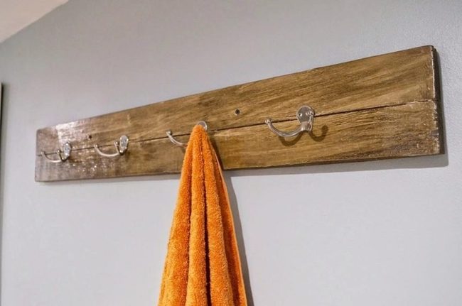 Wooden Planks Orange Fabric Display
