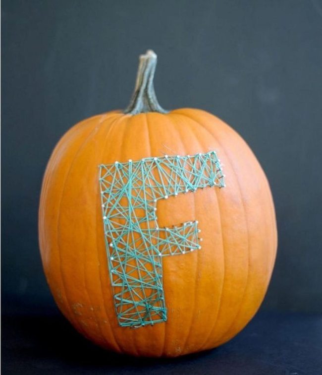 Orange Pumpkin Blue Letter Art