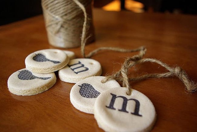 Handmade Clay Tags White And Black