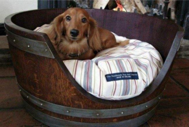 Wine Barrel Dog Bed