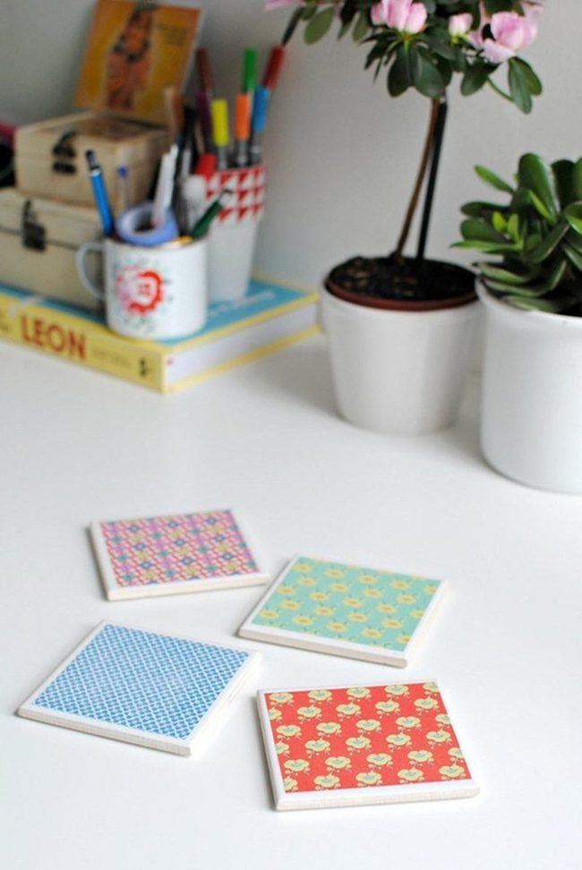 Patterned Paper Drink Coasters