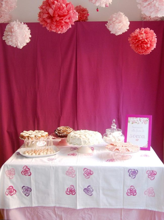 Pink Pom-Poms Over Magenta