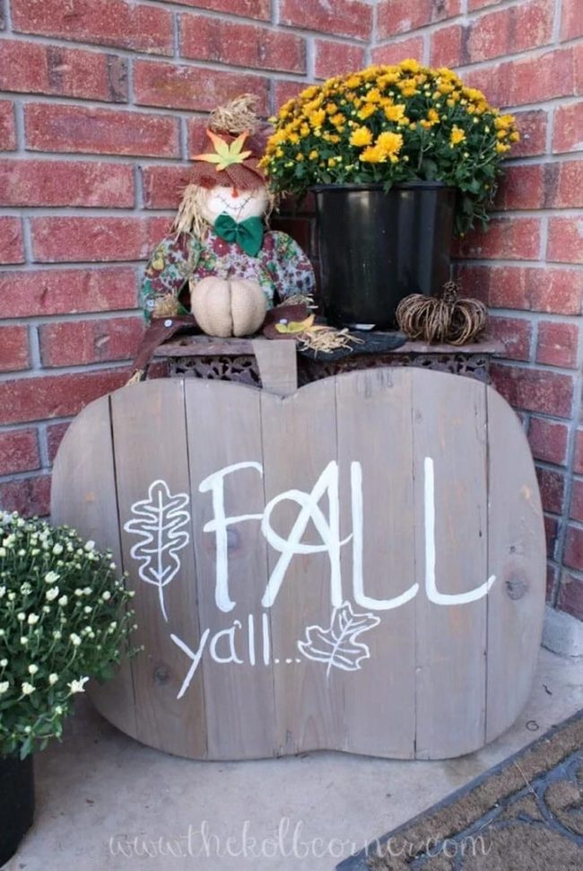 Wooden Pumpkin Welcome Sign
