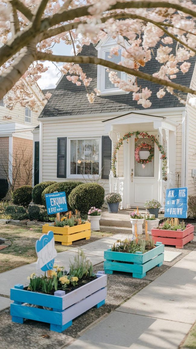 Painted Crates Spring Entrance