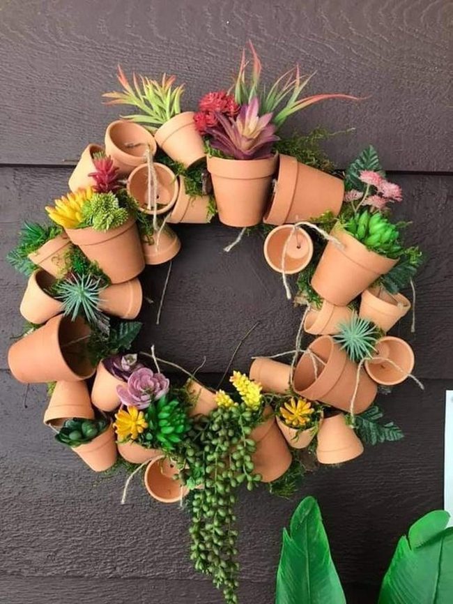 Cascading Clay Pots Burst Rainbow