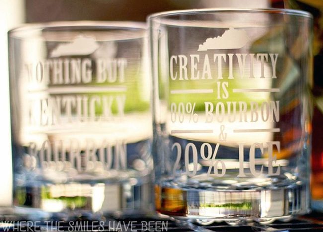 Bourbon Wit Etched Glass