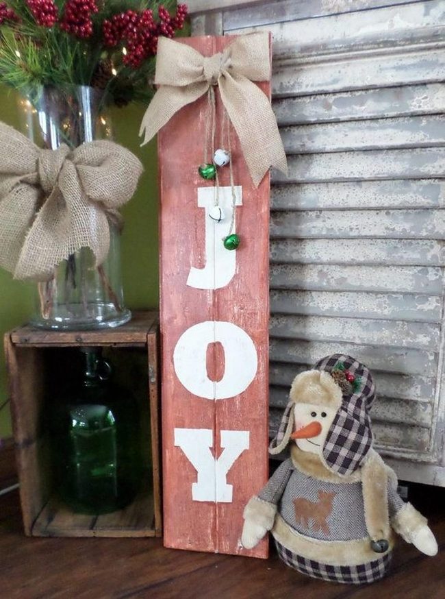 Red And White Wooden Joy Sign