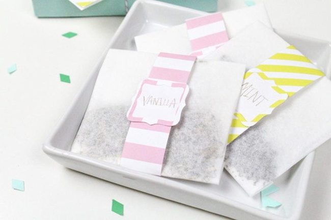 Handwritten Tea Labels With Confetti