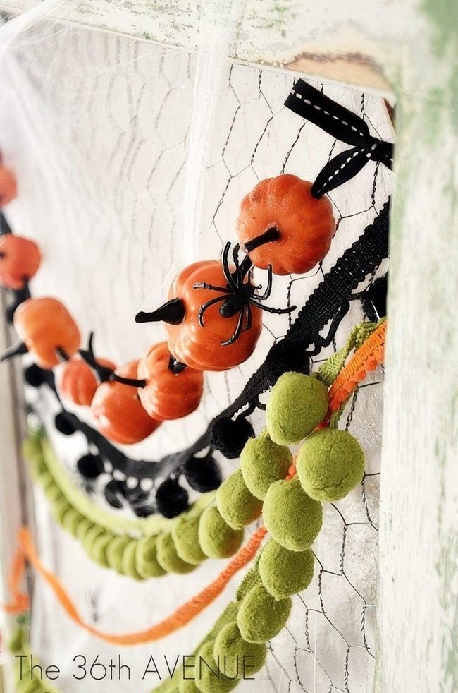 Orange Pumpkin String Halloween Display