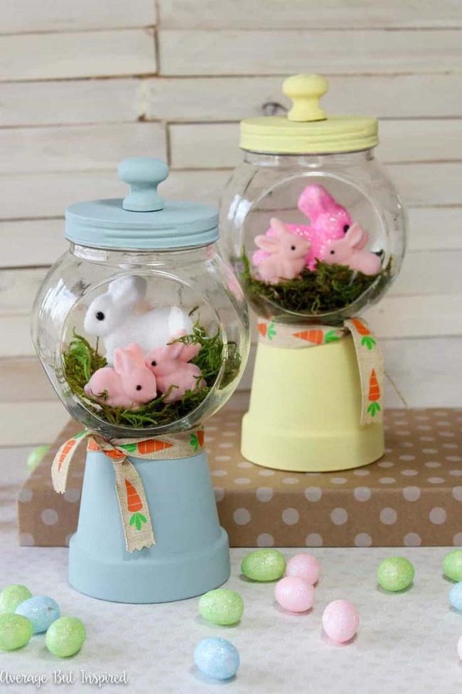 Glass Globes Filled With Tiny Bunnies